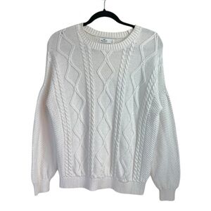 Irish Sweater- Hollister Baggy Cream Cable Knit  | Cozy & Stylish, Size S